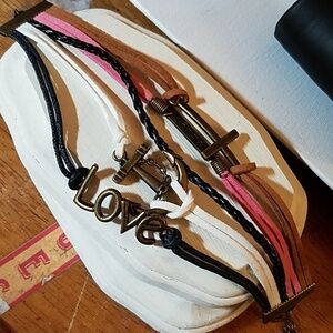 Multi Layer Vegan Leather Bracelet 7"